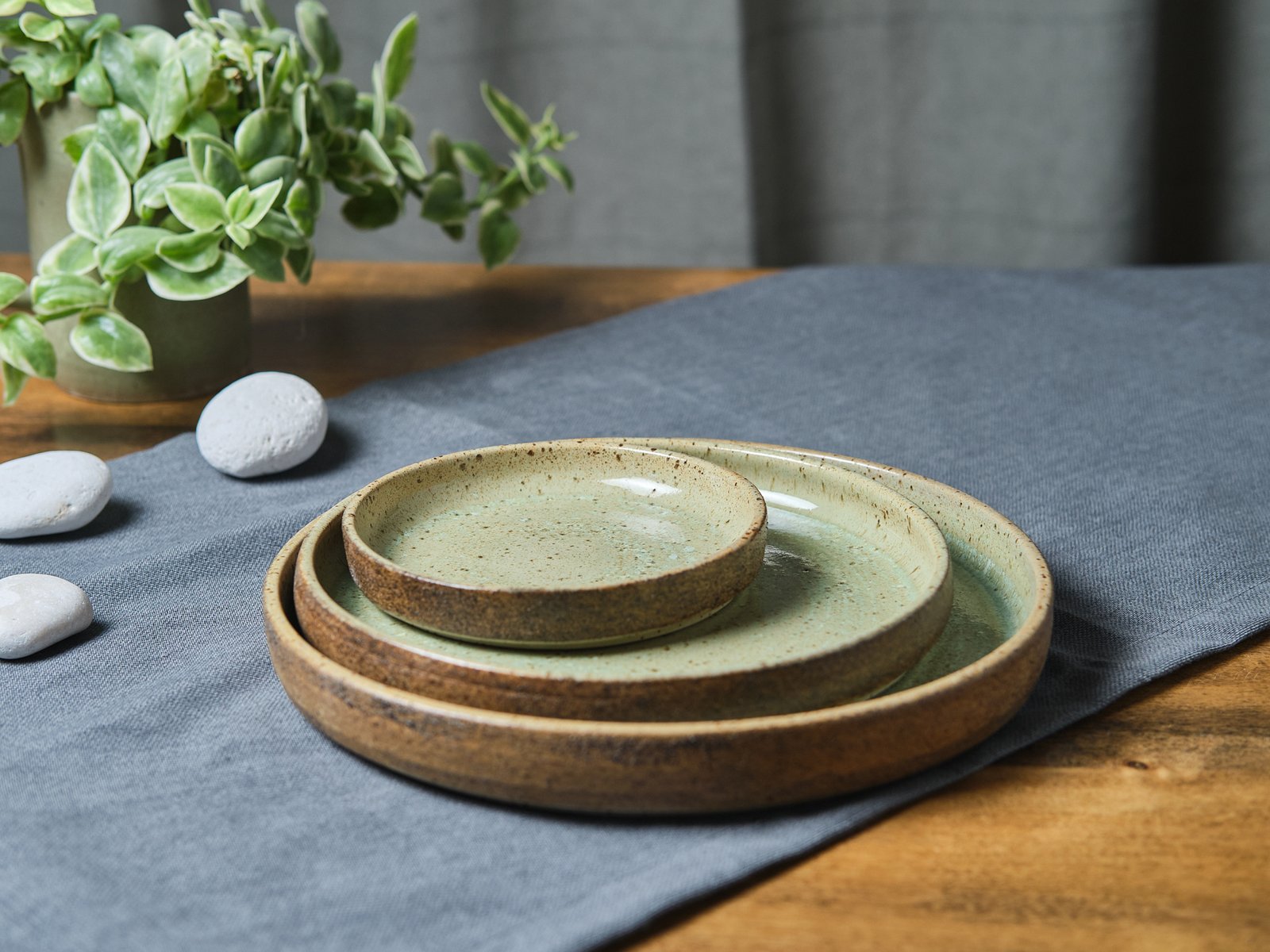 Elements Dinner Plate 22cm- Rustic Green - Image 3